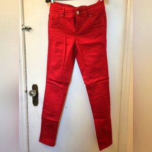 Point Zero red women's skinny leg jeans size 4
